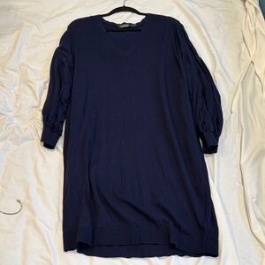 Ralph Lauren V-Neck Sweater Dress Navy